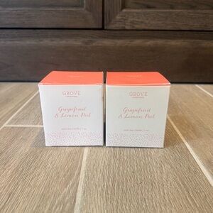 NEW Grove Grapefruit & Lemon Peel Soy Candle Set of 2